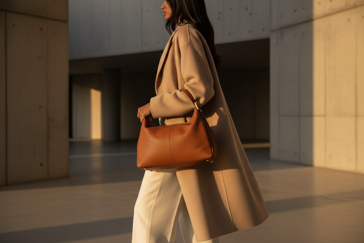 Artisan crafting a Rich Remark bag in workshop